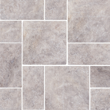 Komplet kamienny trawertyn Grey Ashes bębnowany 0,742 m2 Grubość 3 cm