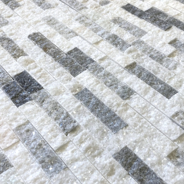 Panel kamienny marmur Stackstone Biało-szary naturalny 36x10x0,8-1,3 cm