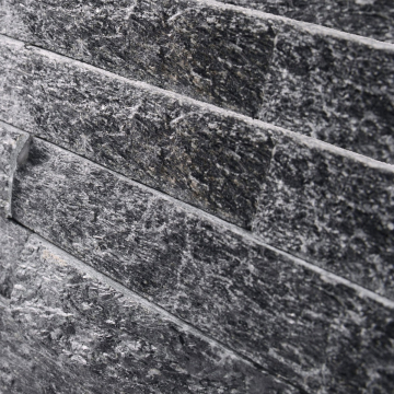 Panel kamienny kwarcyt Stackstone Czarny naturalny 36x10x0,8-1,3 cm