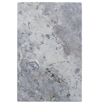 Płytka kamienna trawertyn Grey Ashes bębnowany 61x40,6x1,2 cm